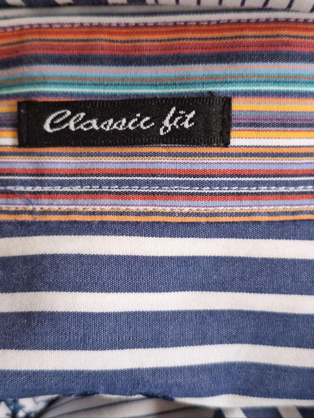 Bugatchi Uomo Classic Fit Blue Stripe Shirt Bold Modern Style Elevated Mens L - Picture 4 of 9